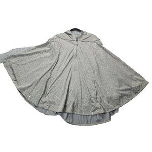 M By Novara Jacket Adult L/XL Grey Poncho Hooded Cape Button Cycling Hiking Coat